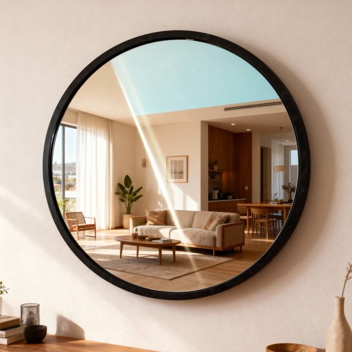 Espejo Redondo color Negro