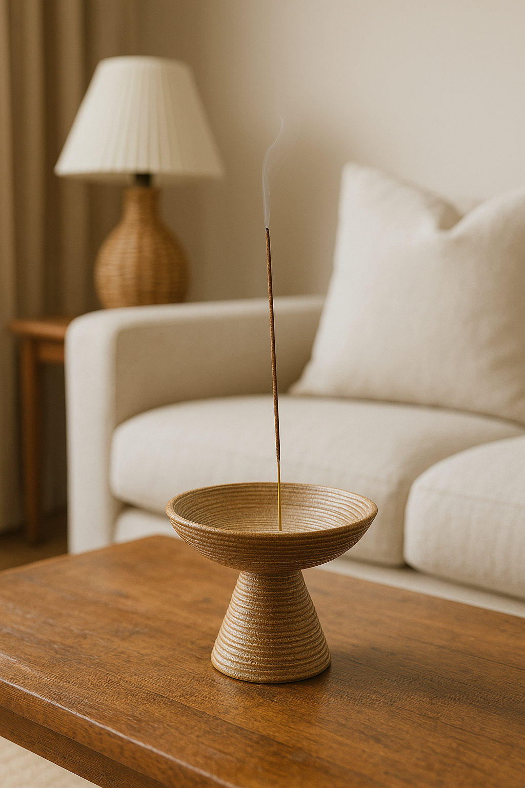 Porta incienso color dorado