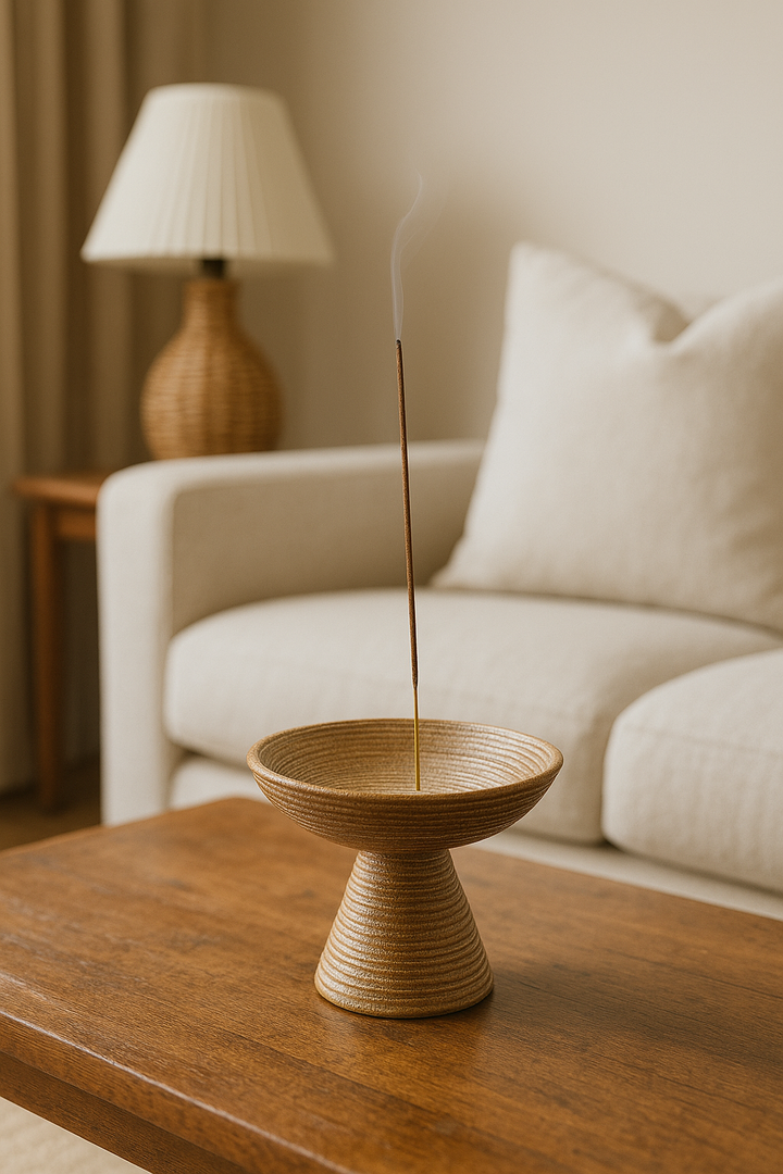 Porta incienso color dorado