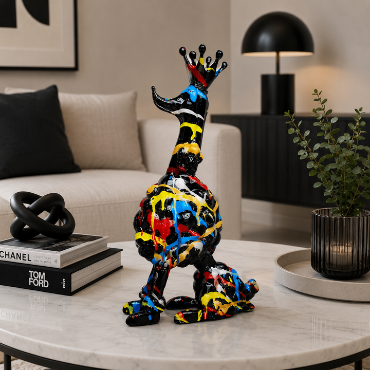 Perro Poodle Negro Multicolor