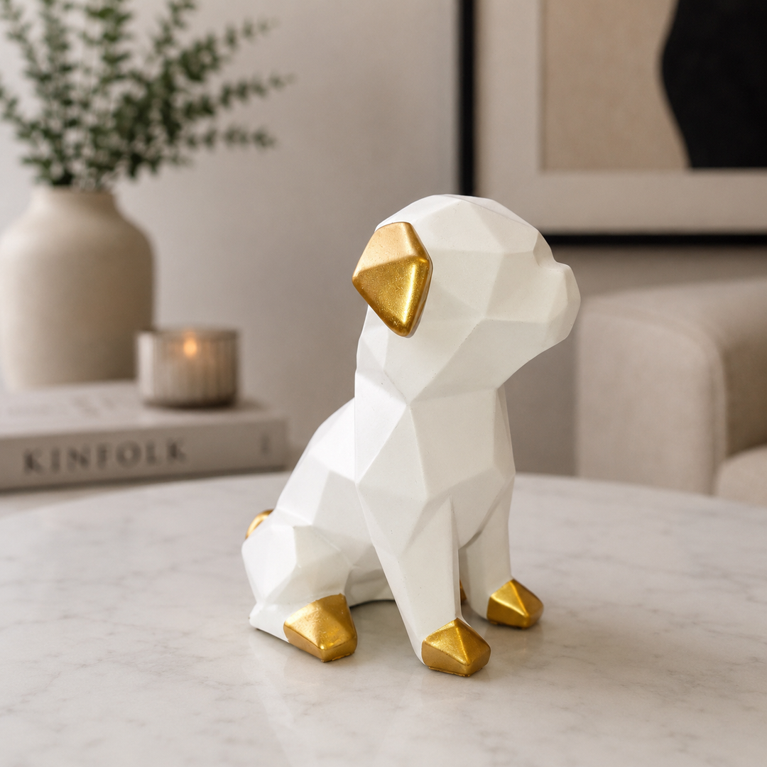 Perro Pug Mini Geo Sentado Blanco