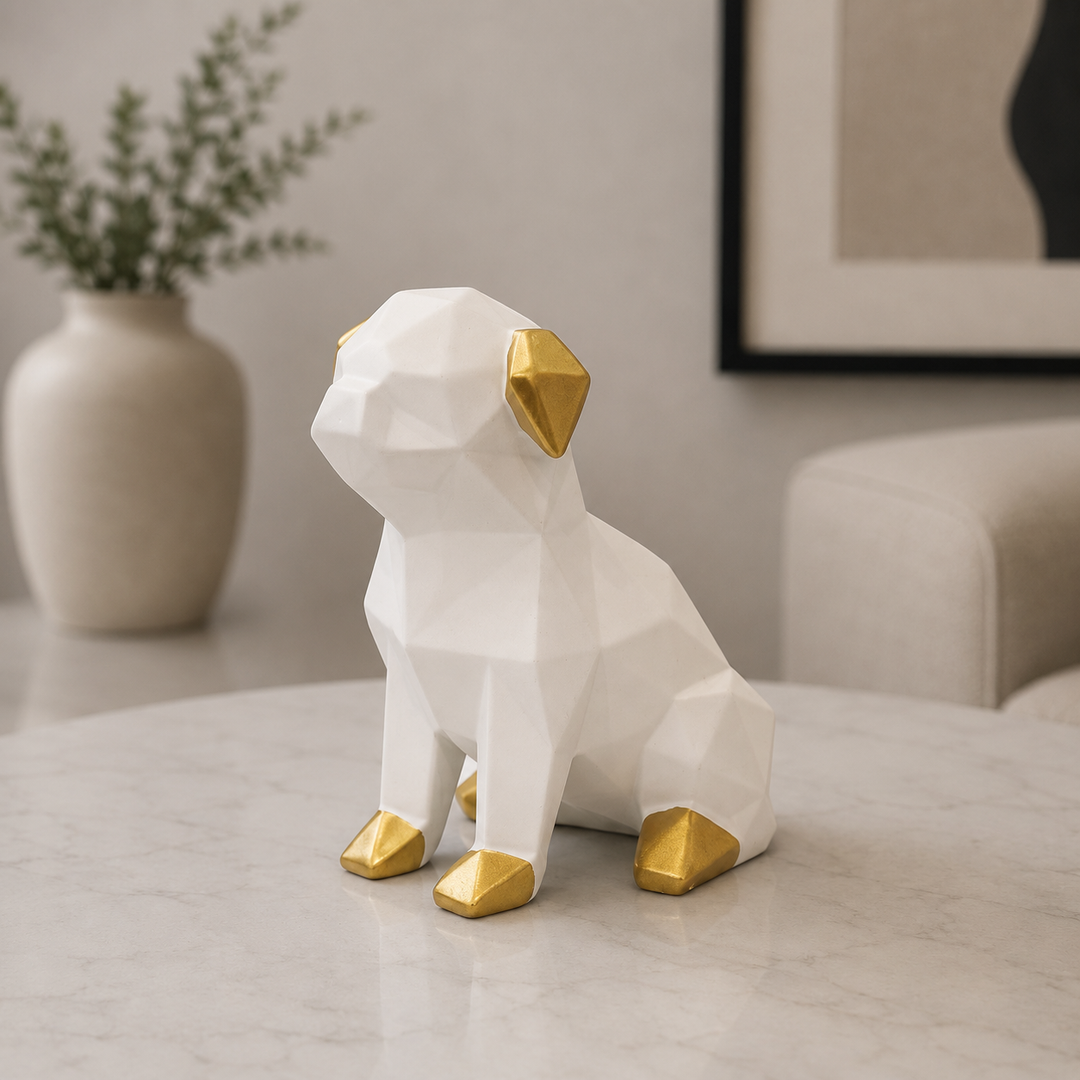 Perro Pug Geo Sentado Blanco