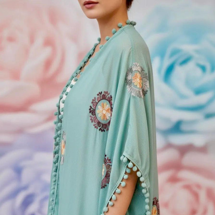 Kimono serena color verde agua