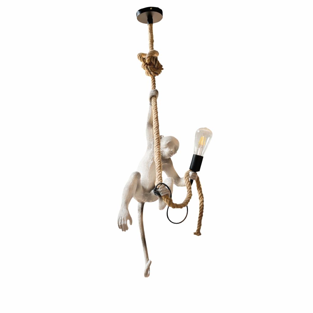 Lampara Mono Gris Colgando