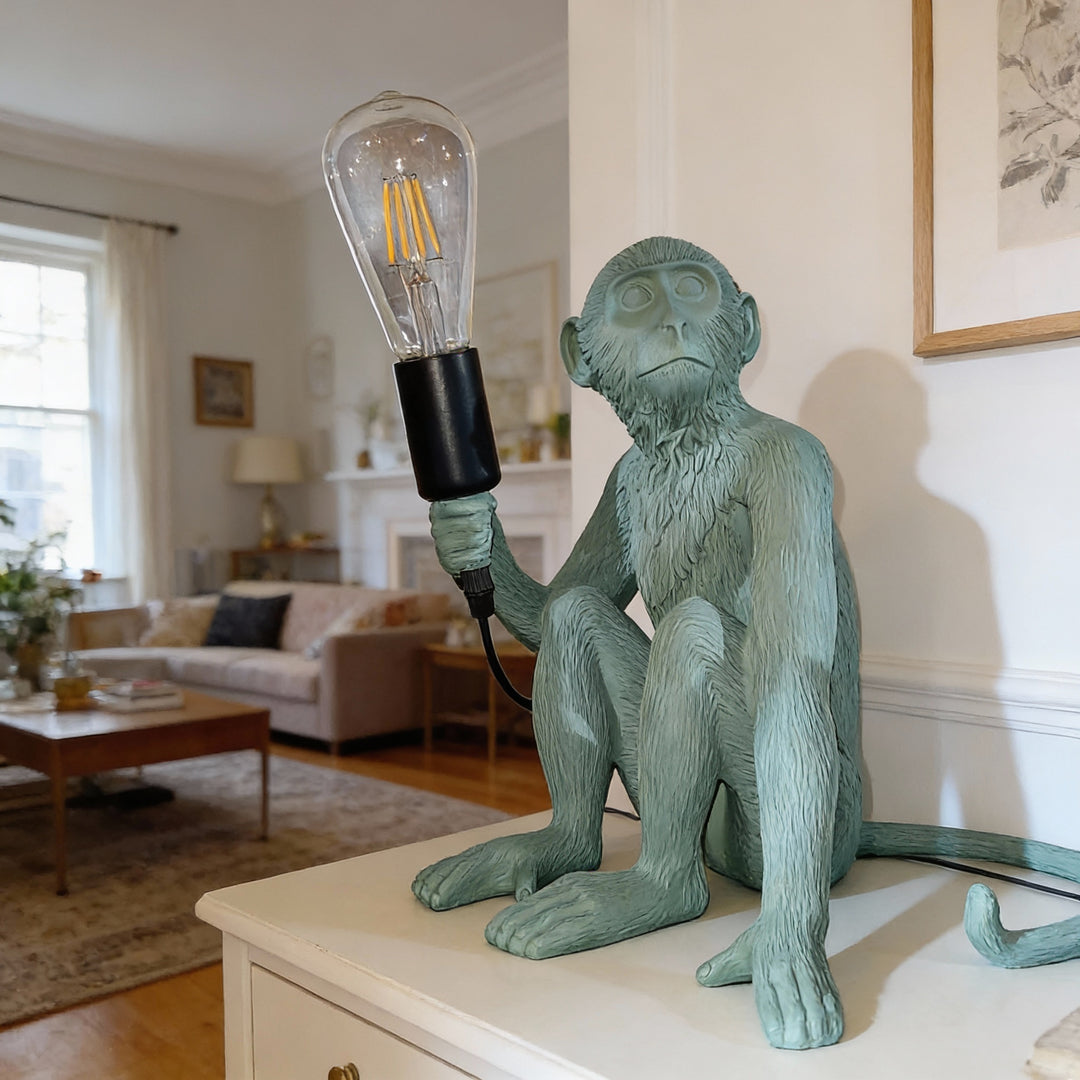 Lampara mono sentado verde