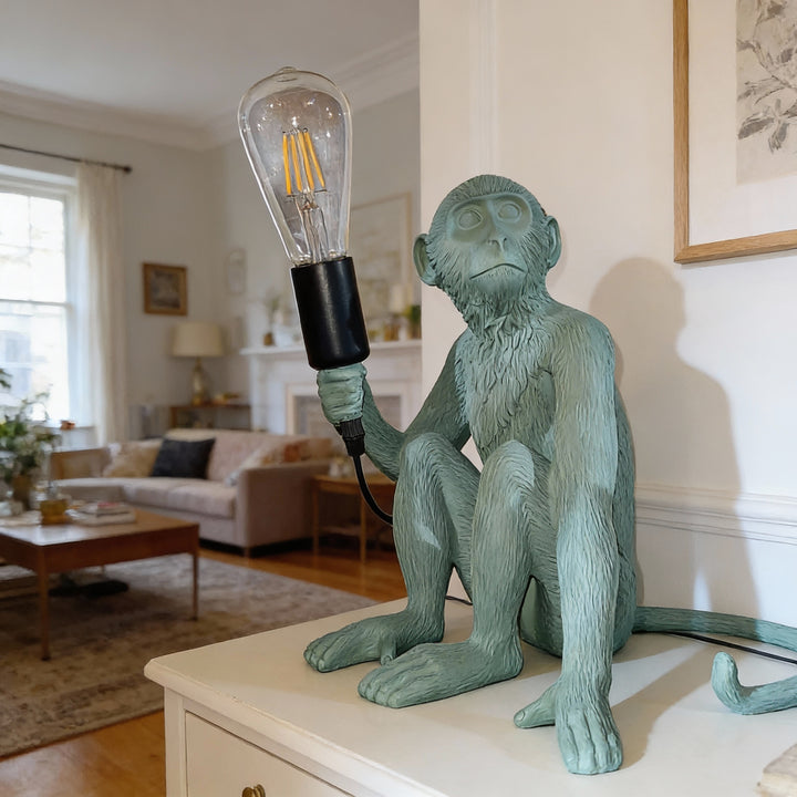 Lampara mono sentado verde