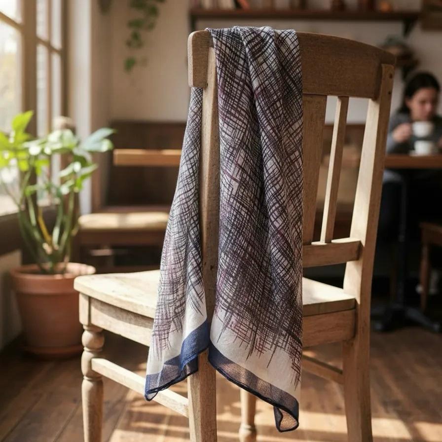 Pañuelo Trazos Burdeo