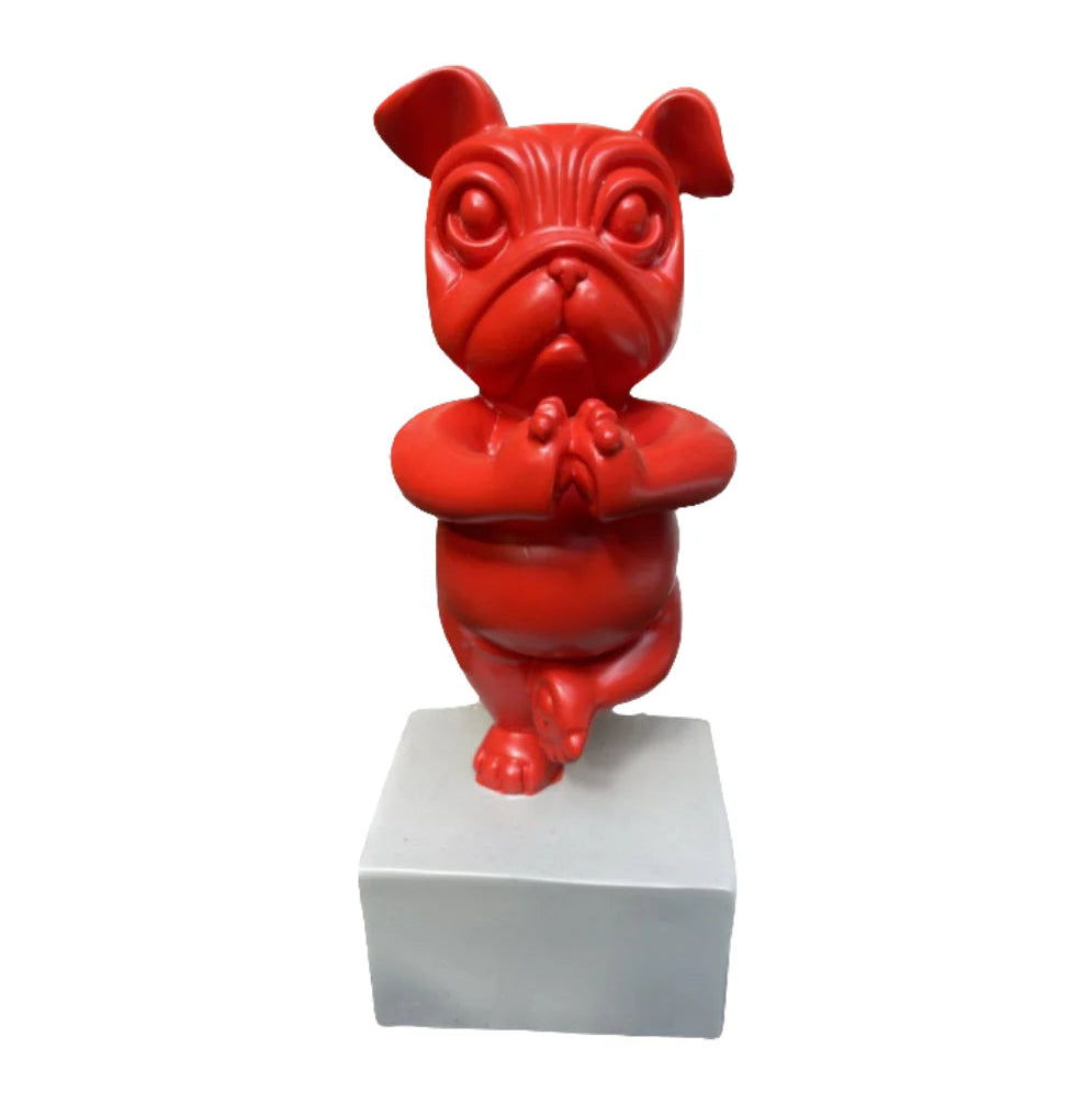 Perro Pug haciendo Yoga color Rojo