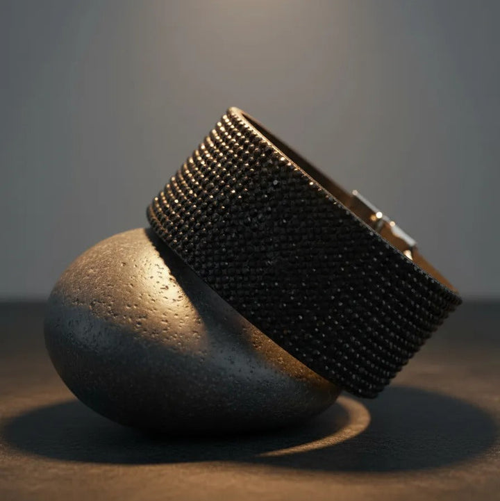 Pulsera brillos negro