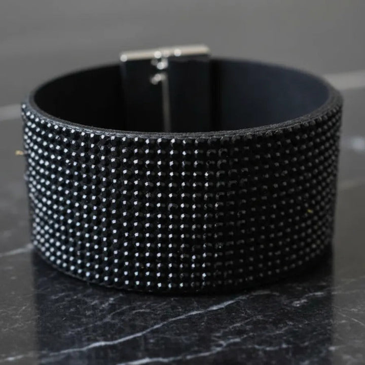 Pulsera brillos negro