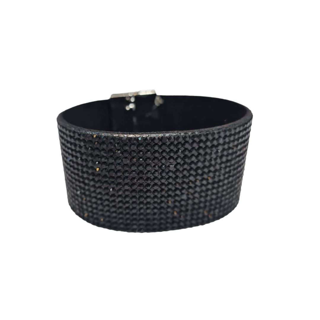 Pulsera brillos negro