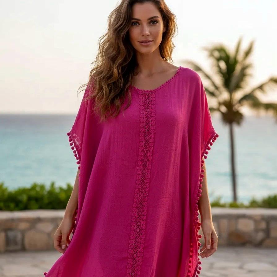 Salida de baño Sahara color fucsia