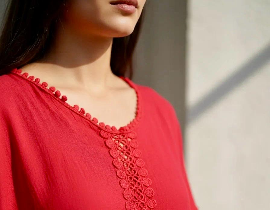 Salida de baño Sahara color rojo