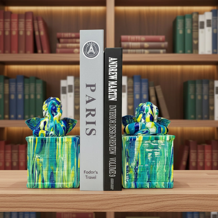 Sujeta libro ángel multicolor