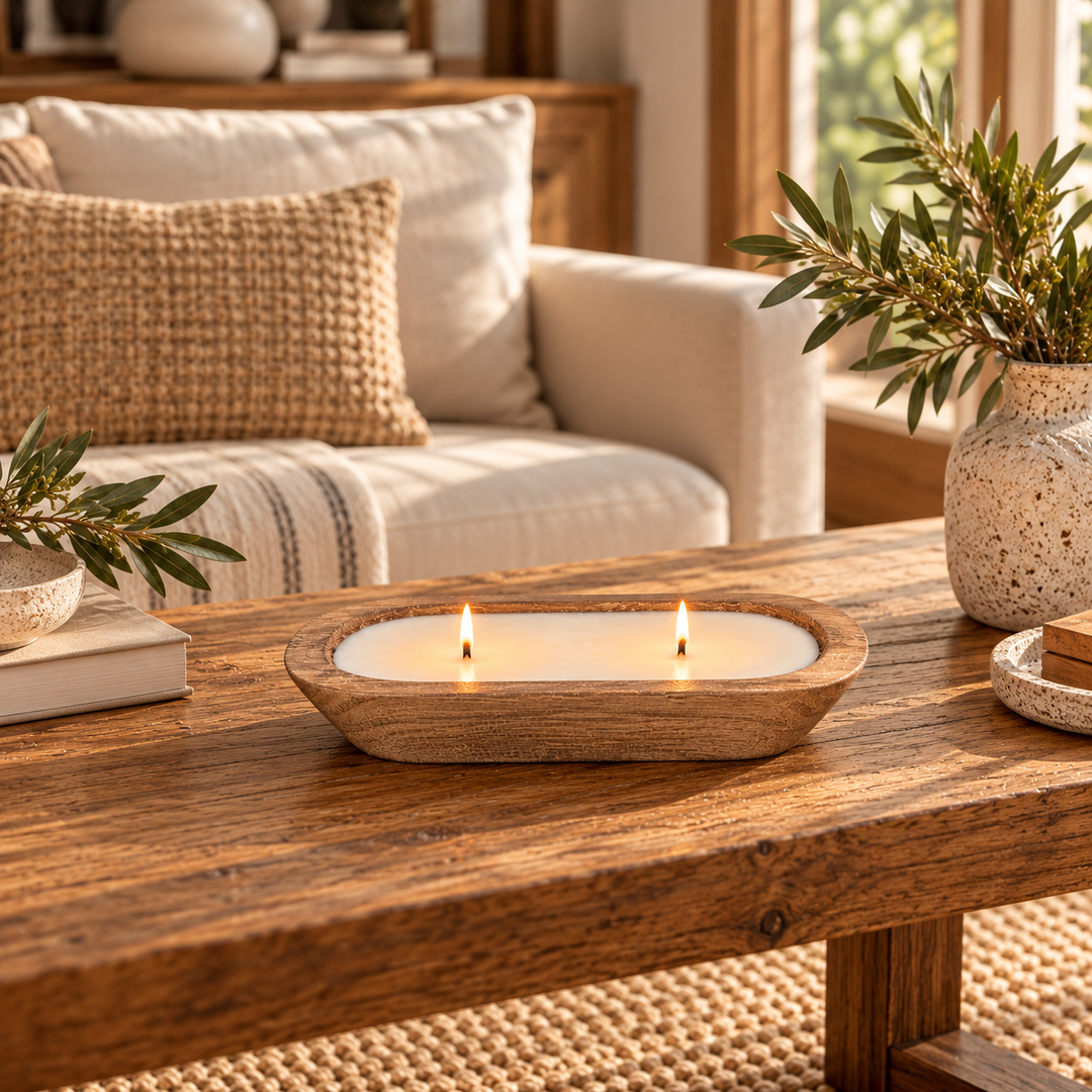 Velón decorativo de madera