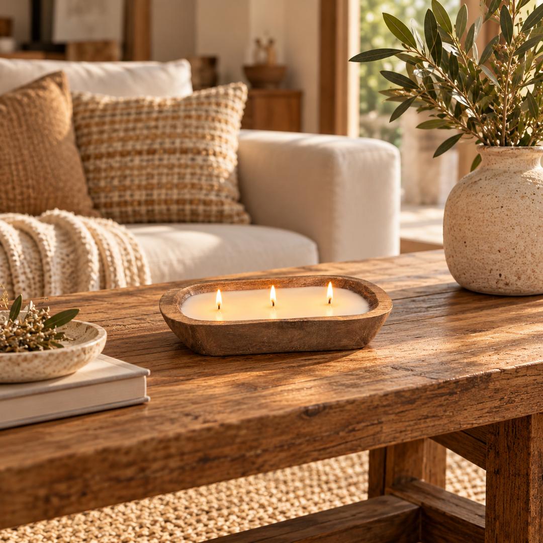 Velón decorativo de madera