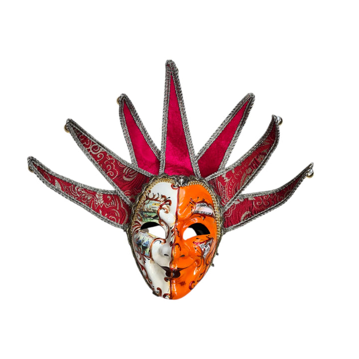 Mascara Veneciana color  Rojo con Naranja