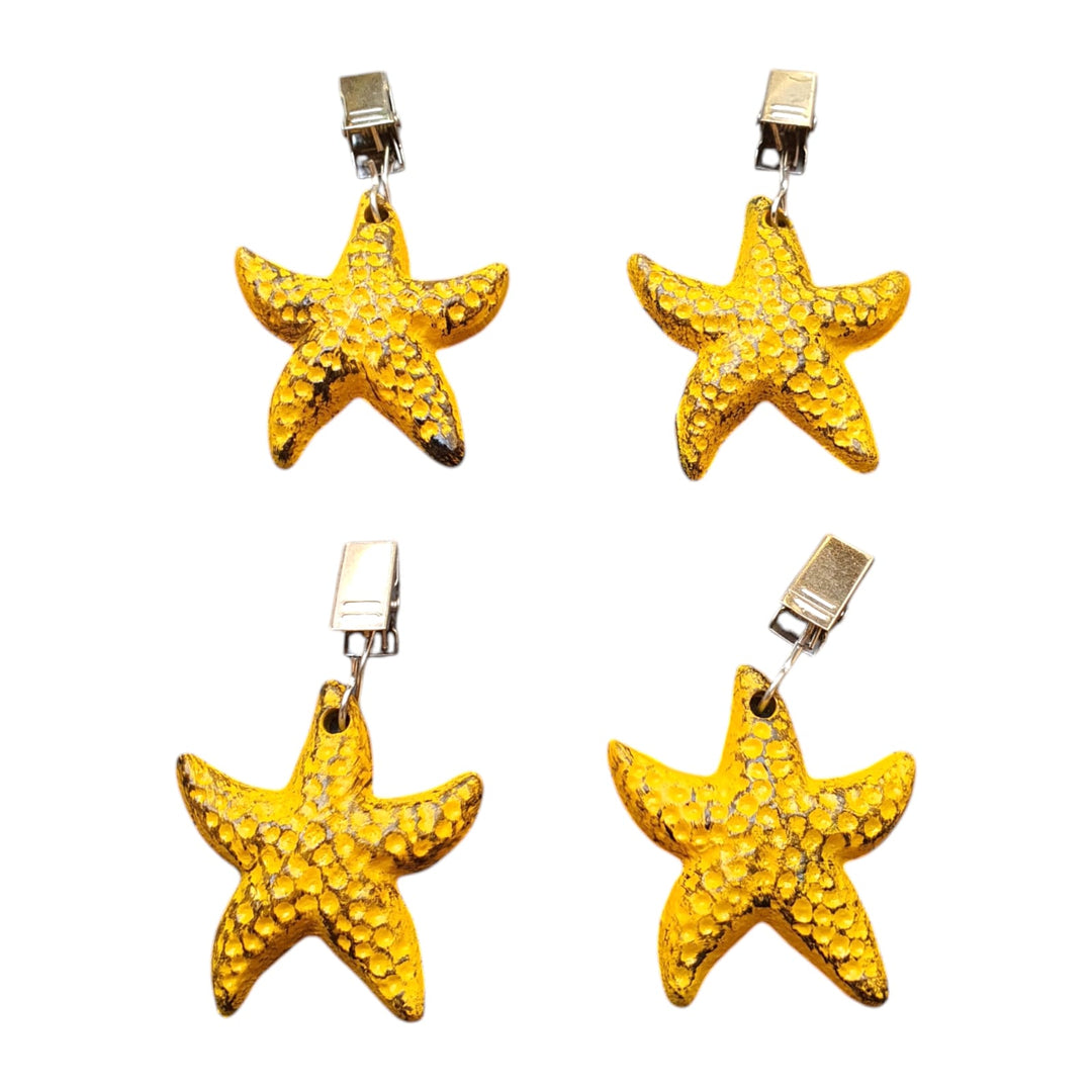 Sujeta Mantel Estrella color Amarilla de hierro