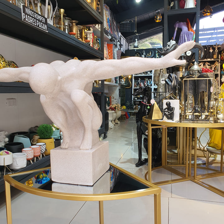 Escultura Nadador color Beige L