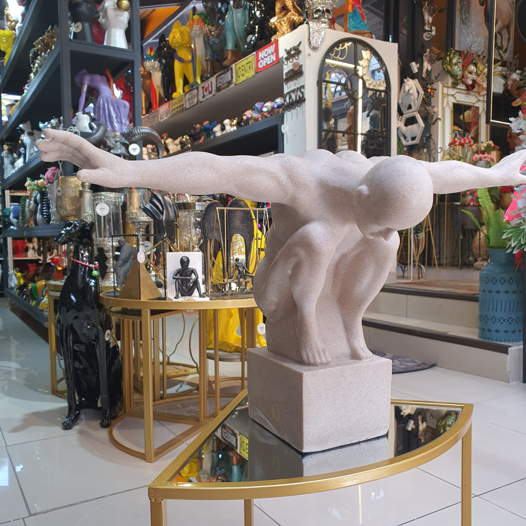 Escultura Nadador color Beige L