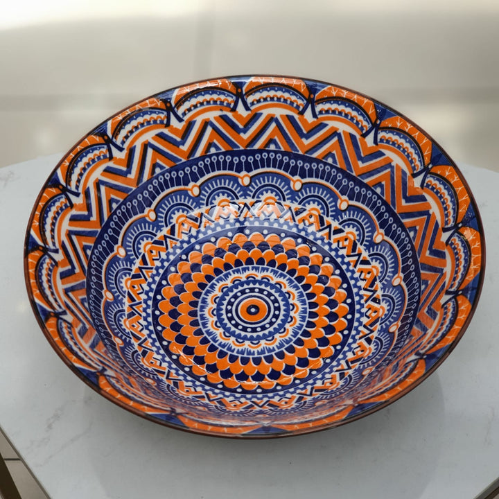 Plato Hondo Naranja Azul