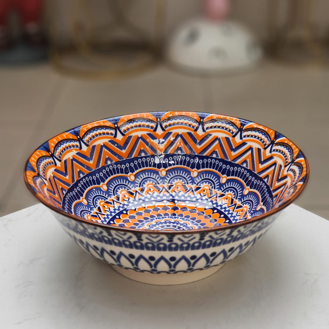 Plato Hondo Naranja Azul