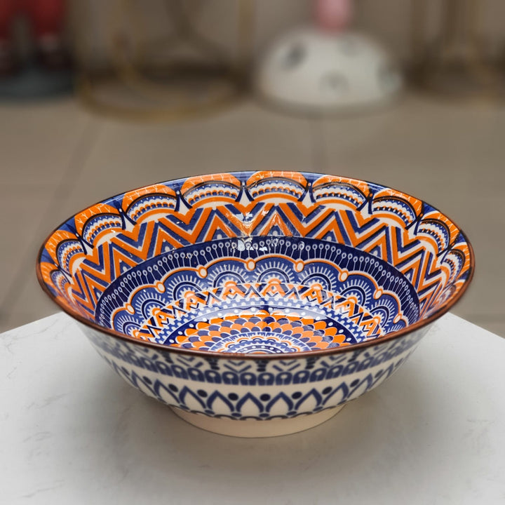 Plato Hondo Naranja Azul