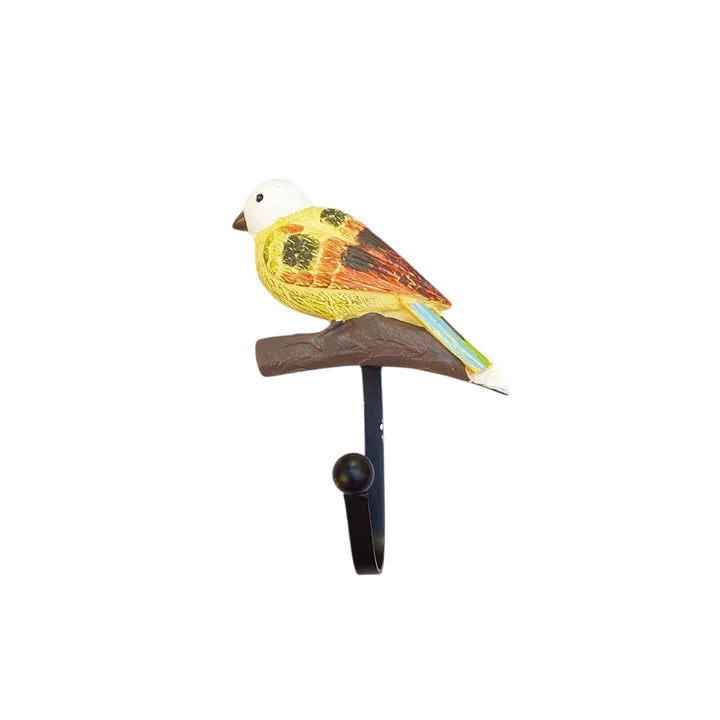 Percha pajarito color blanco con amarillo