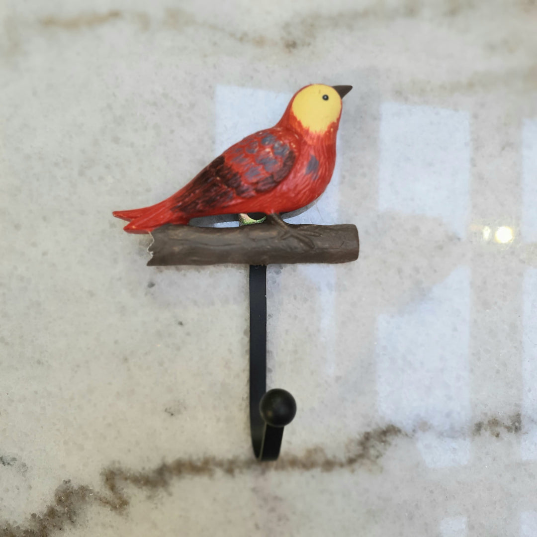 Percha pajarito color rojo