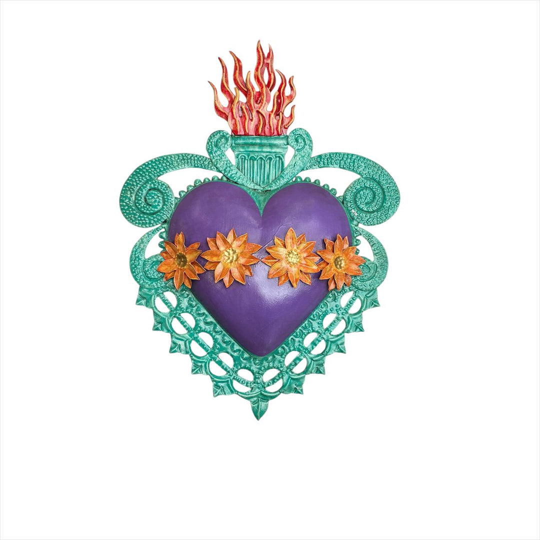 Corazon Mexicano con flores
