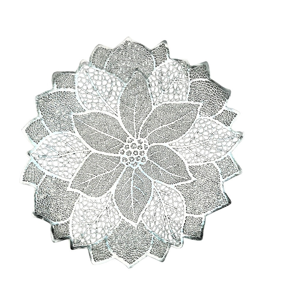 Set individual flor plateado