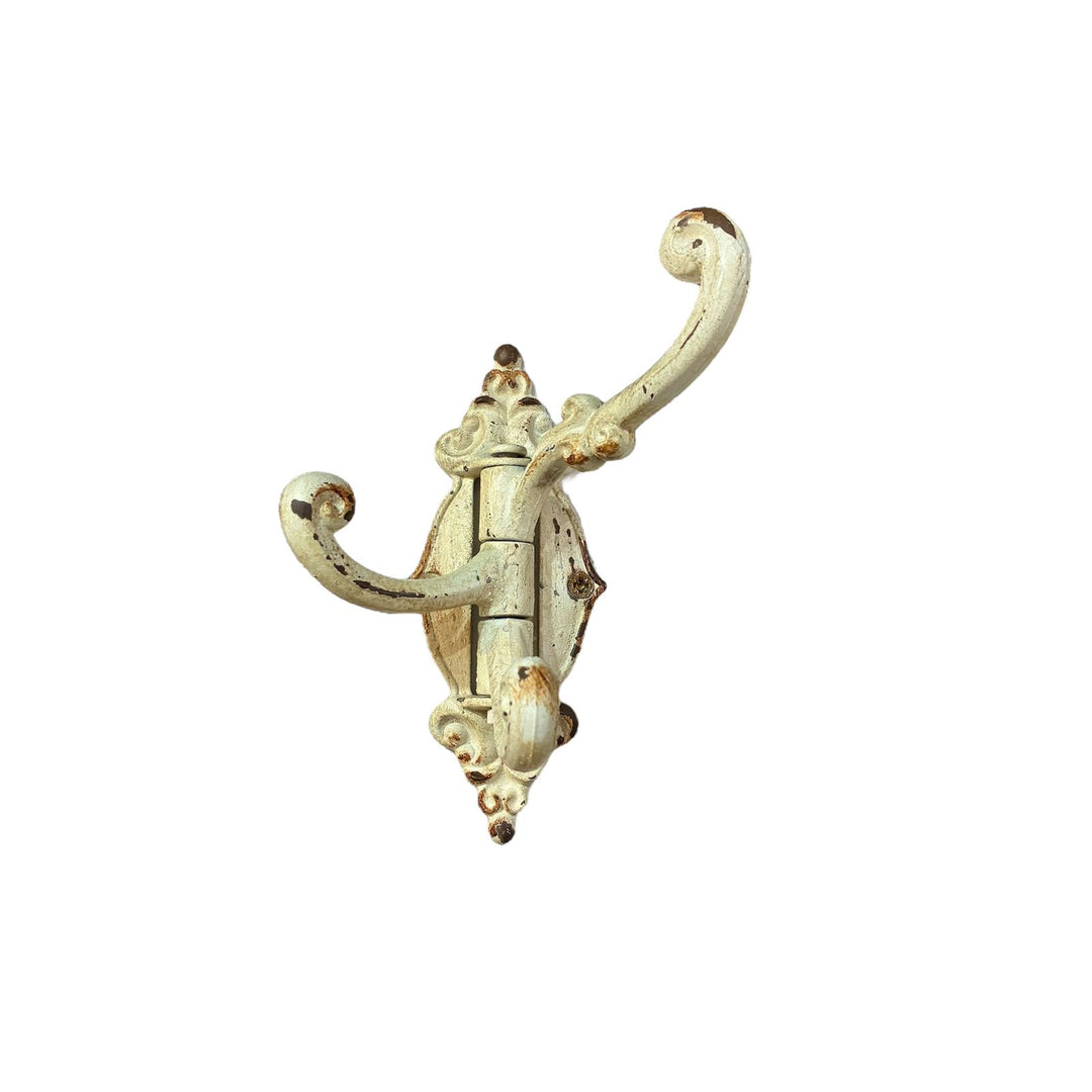 Percha blanca de hierro 3 ganchos