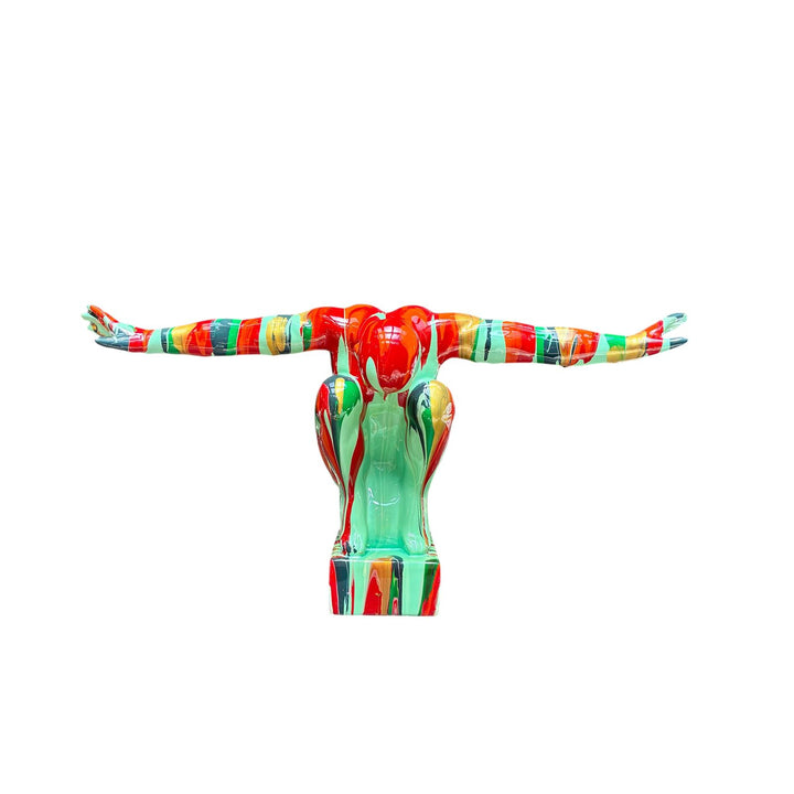 Escultura nadador multicolor
