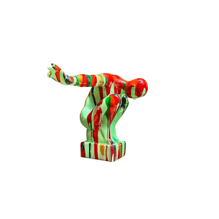 Escultura nadador multicolor