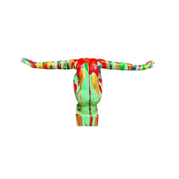 Escultura nadador multicolor