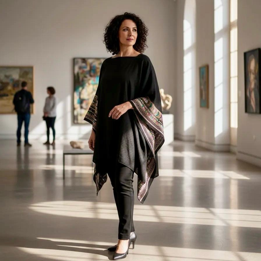 Salida de Baño Bordado color negro