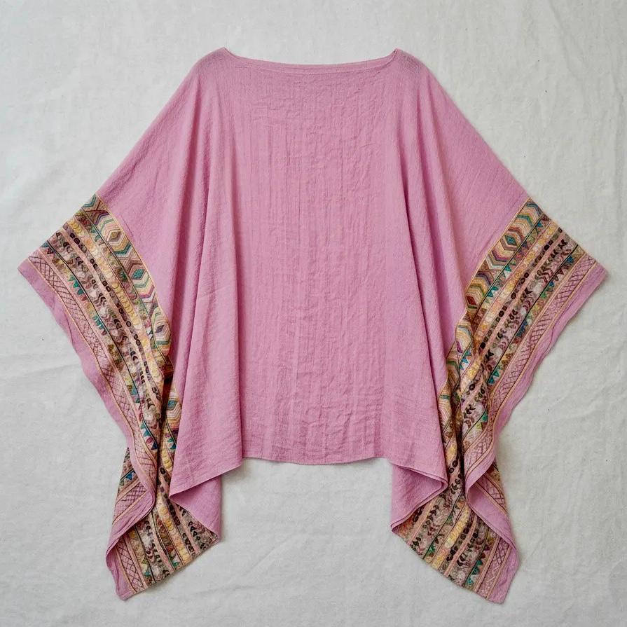 Salida de Baño Bordado color palo rosa