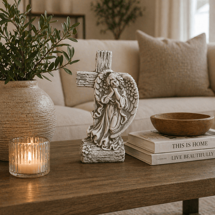 Adorno Angel con Cruz CASONA DECO ANGELES