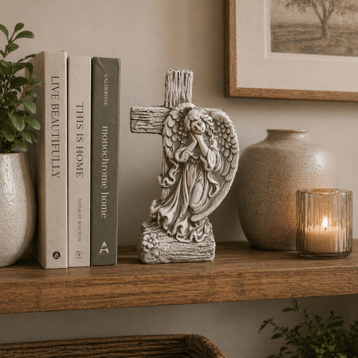 Adorno Angel con Cruz CASONA DECO ANGELES