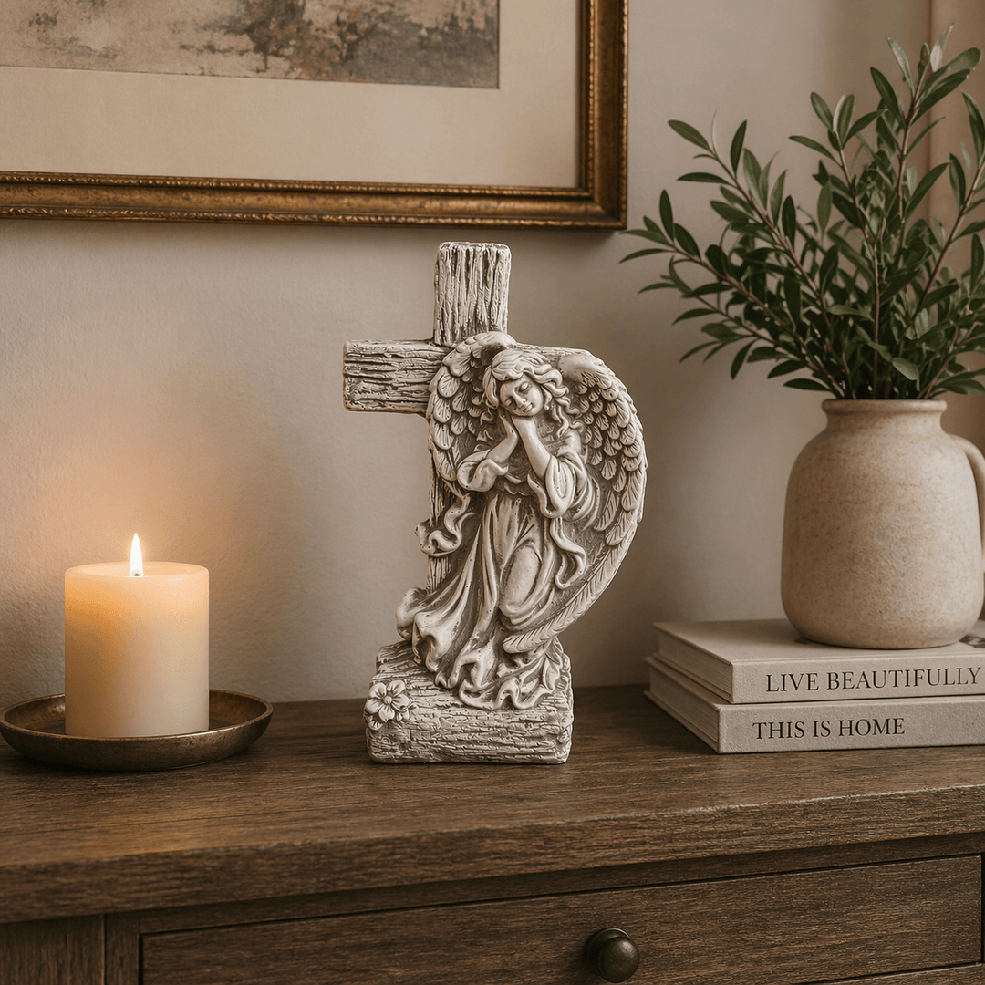 Adorno Angel con Cruz CASONA DECO ANGELES