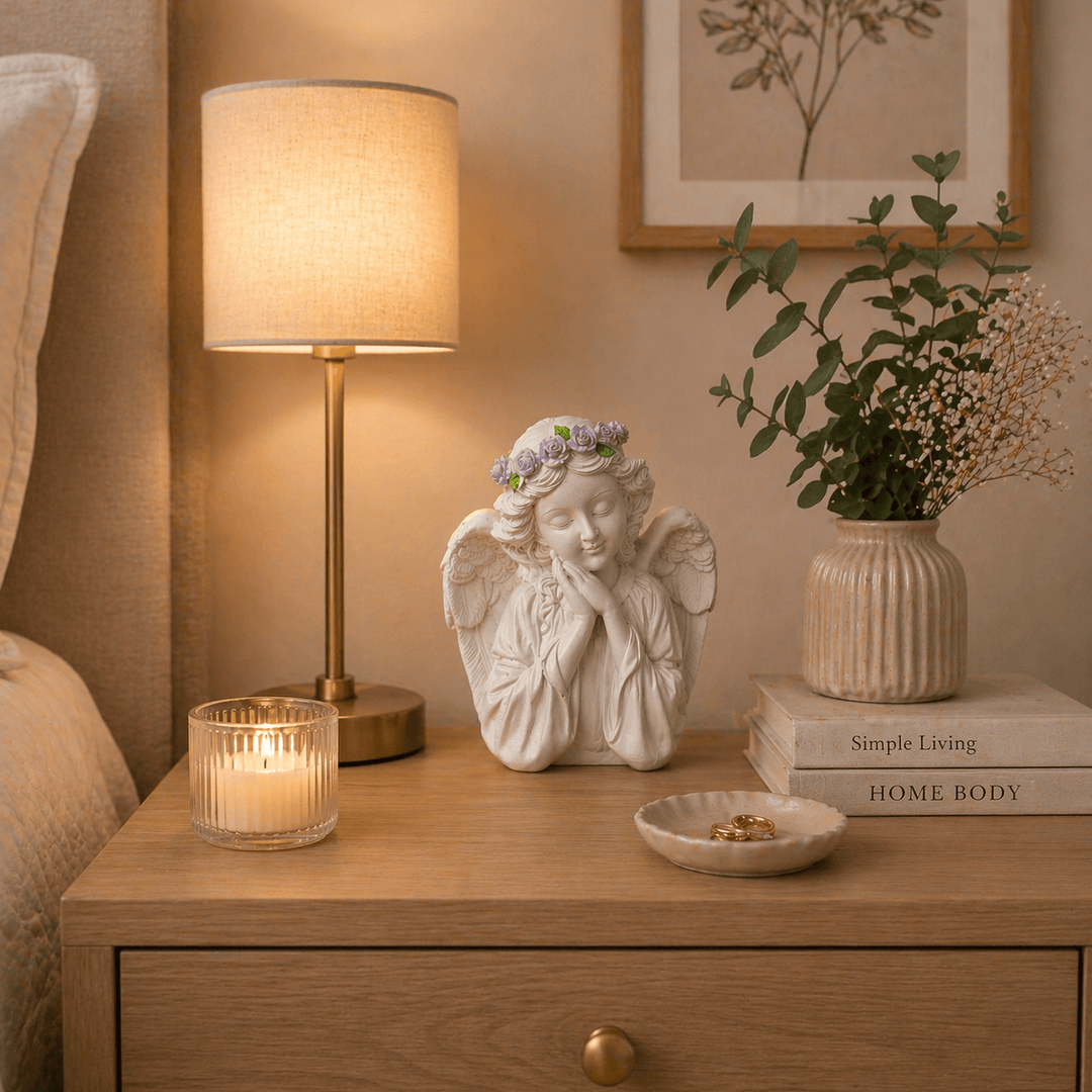 Adorno angel corona de flores CASONA DECO ANGELES