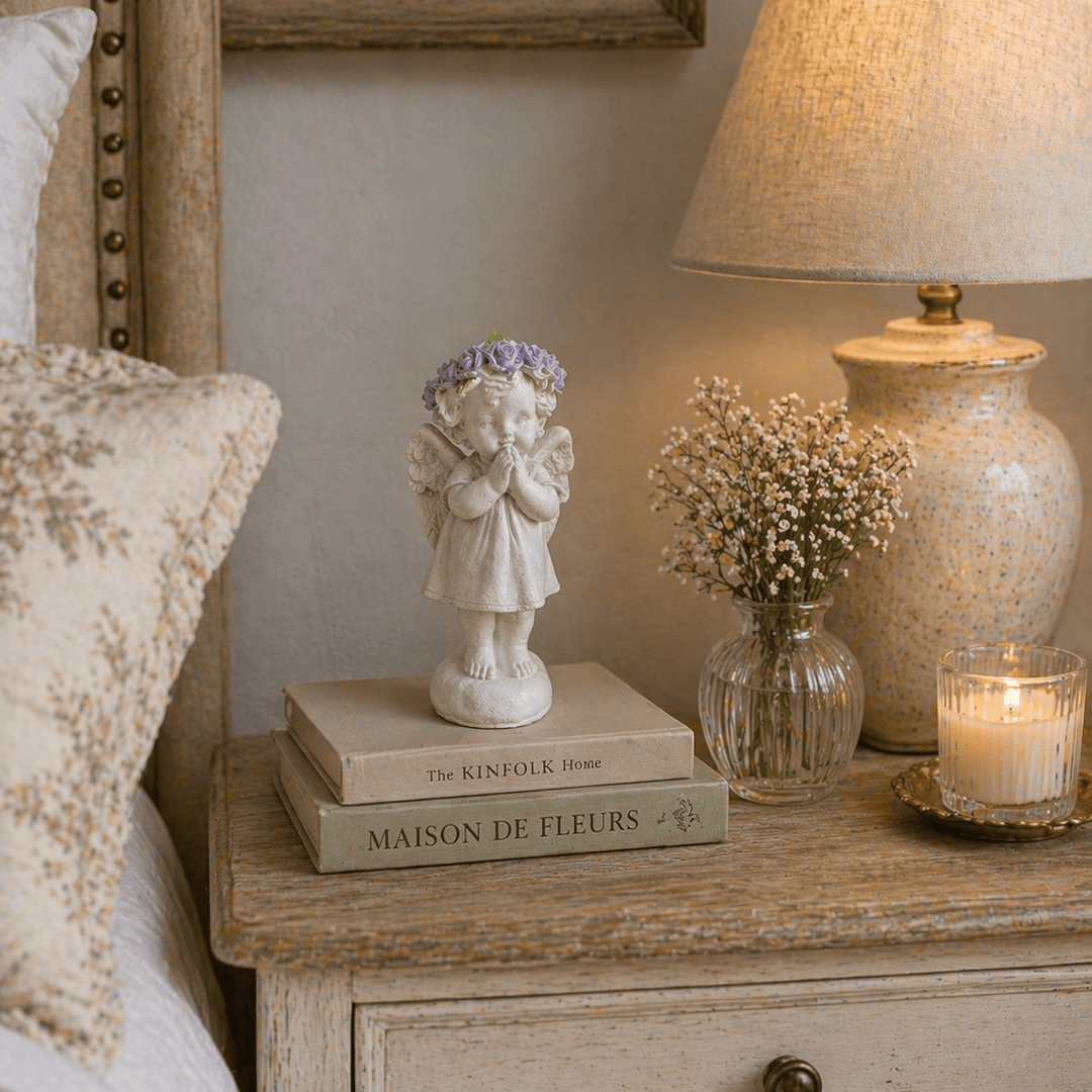 Adorno Angel flores de pie CASONA DECO decoracion