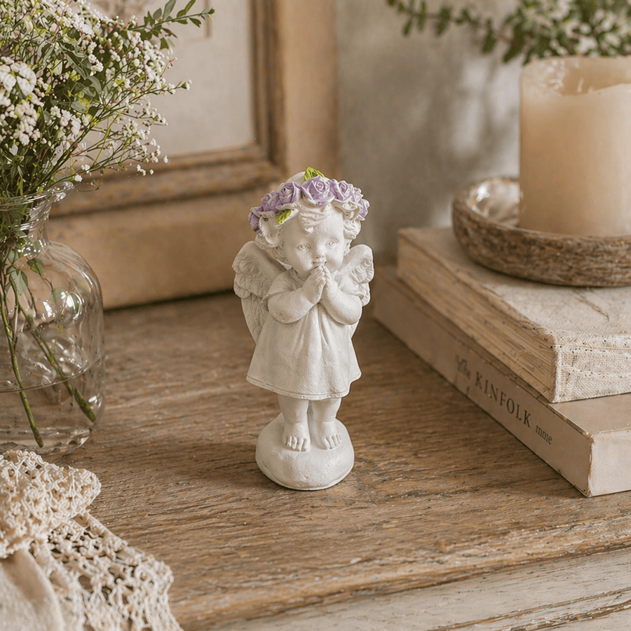 Adorno Angel flores de pie CASONA DECO decoracion