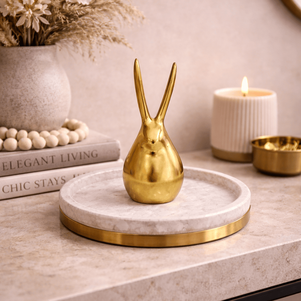 Adorno Conejo dorado grande CASONA DECO animales