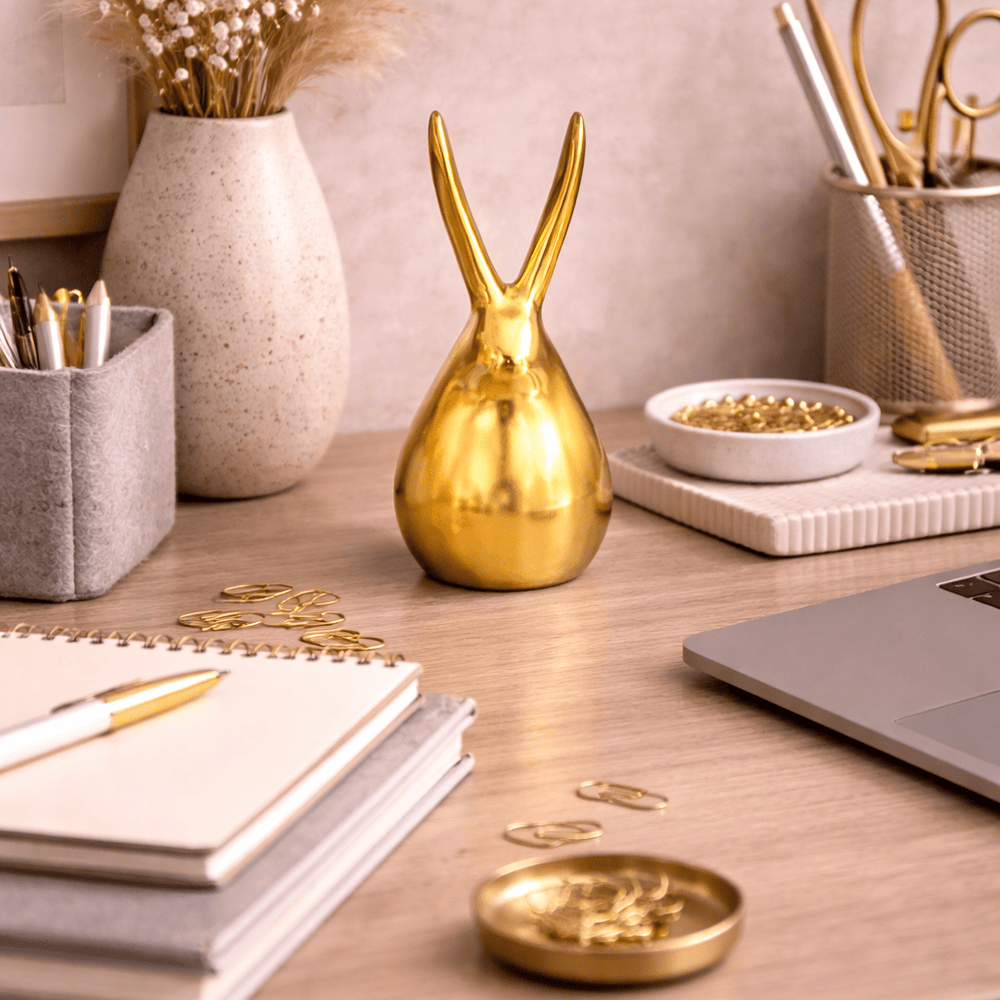 Adorno Conejo dorado pequeño CASONA DECO animales