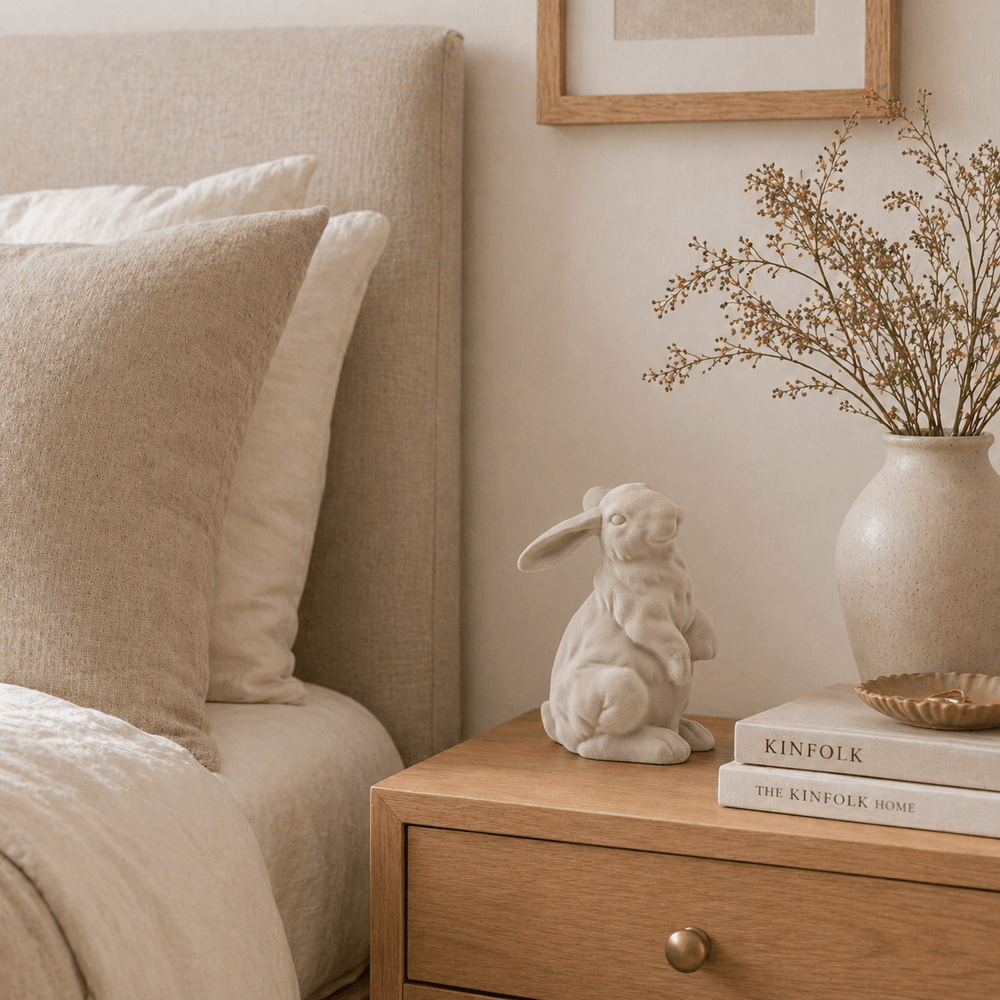Adorno Conejo gris gamuzado CASONA DECO animales