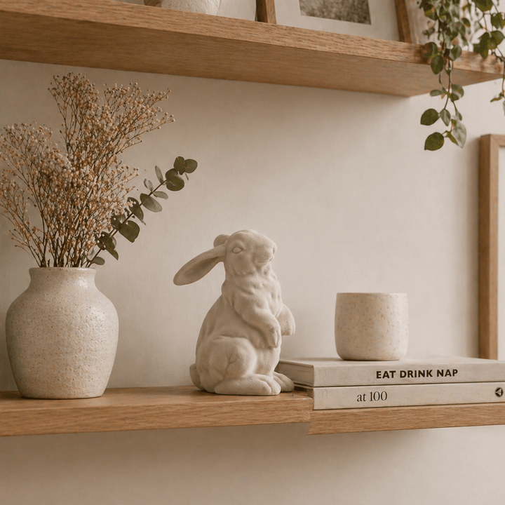 Adorno Conejo gris gamuzado CASONA DECO animales