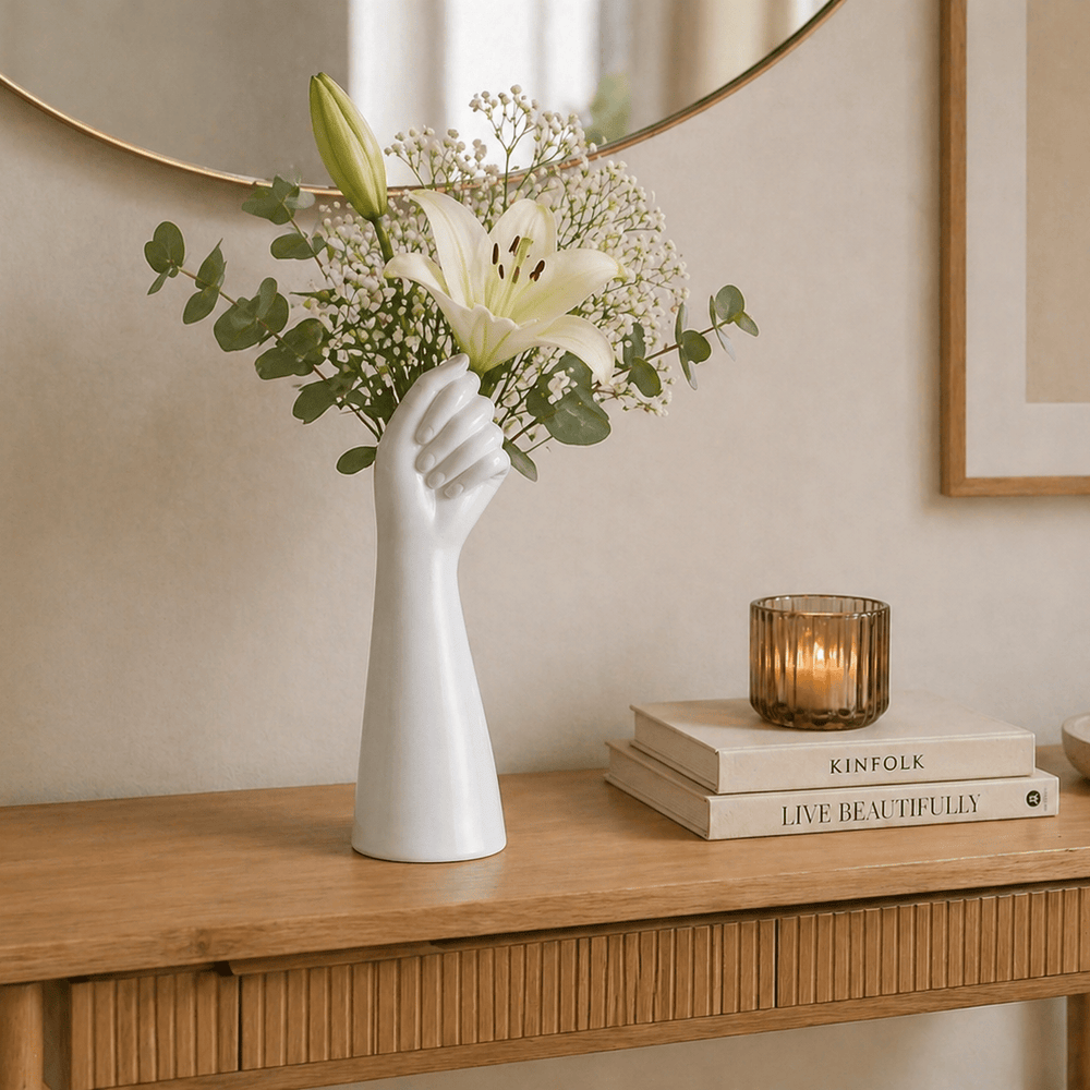 Adorno Florero forma de mano CASONA DECO decoracion