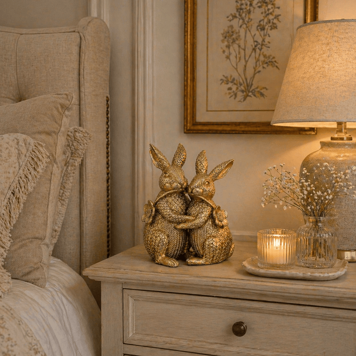Adorno Pareja conejos amorosos CASONA DECO animales