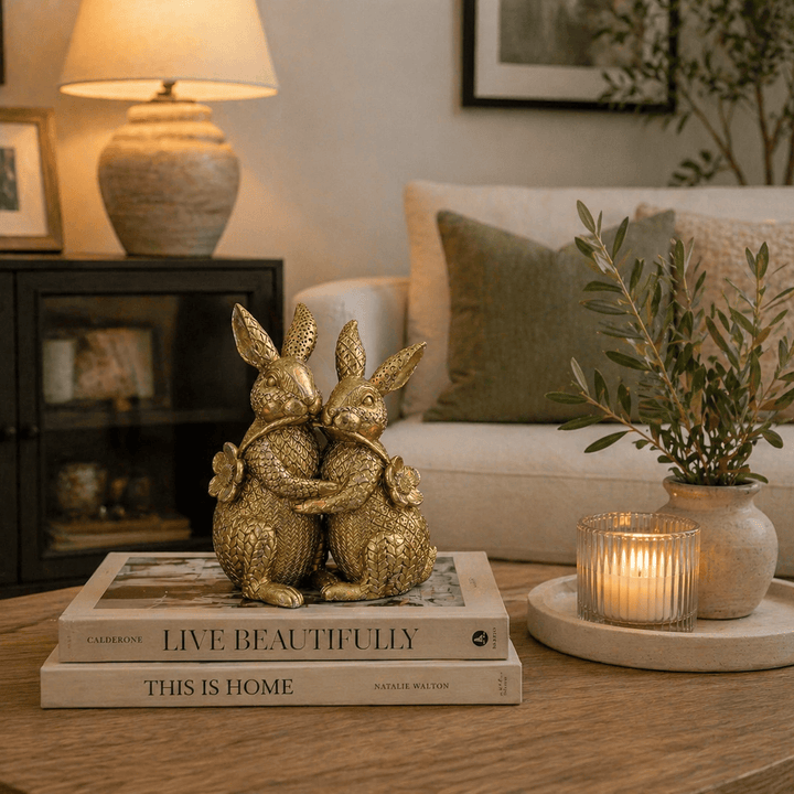Adorno Pareja conejos amorosos CASONA DECO animales